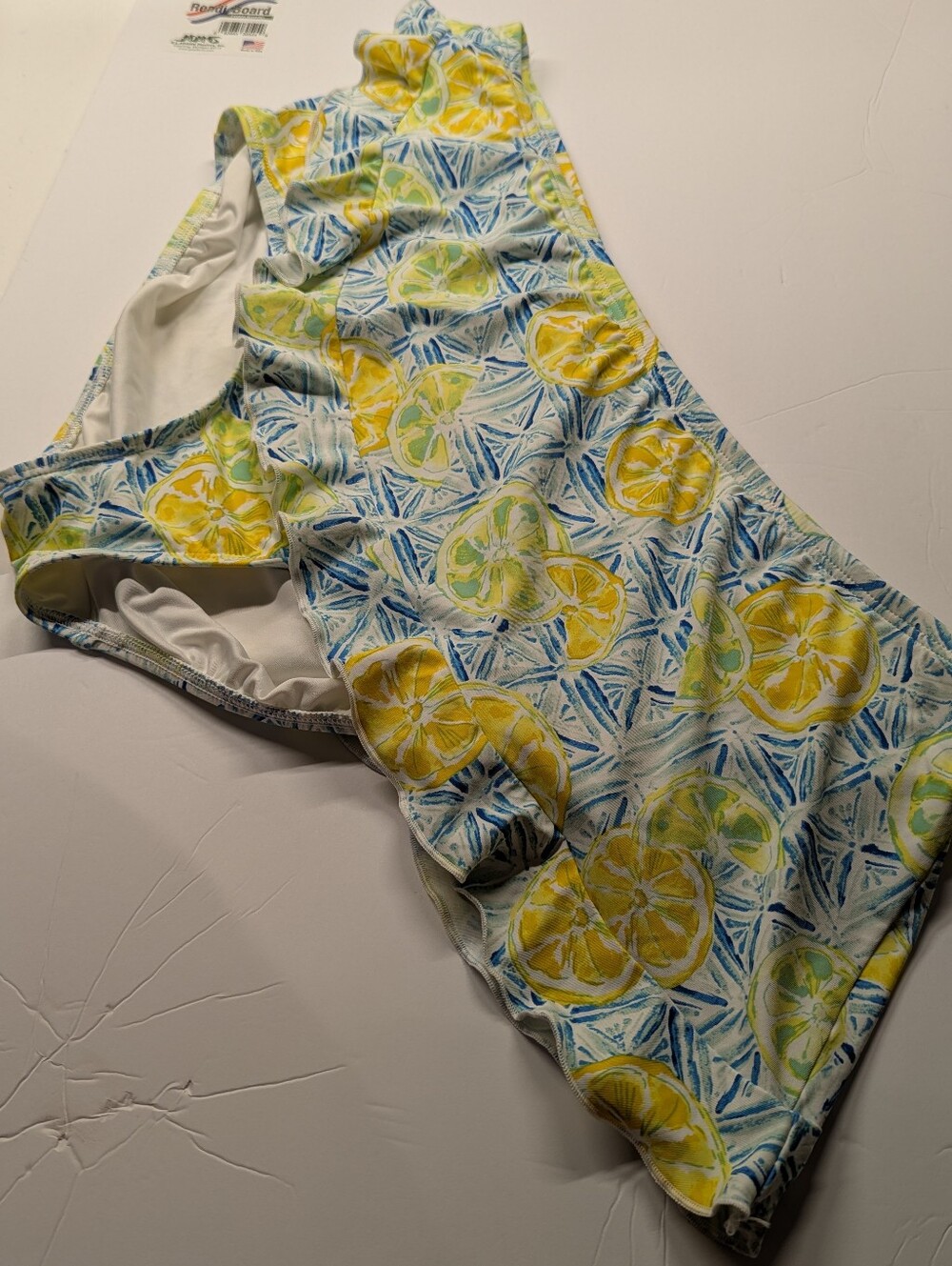 Lands End Tankini Yellow Blue Plus Size Padded Underwire Bra Size 20/22W New - Picture 4 of 14